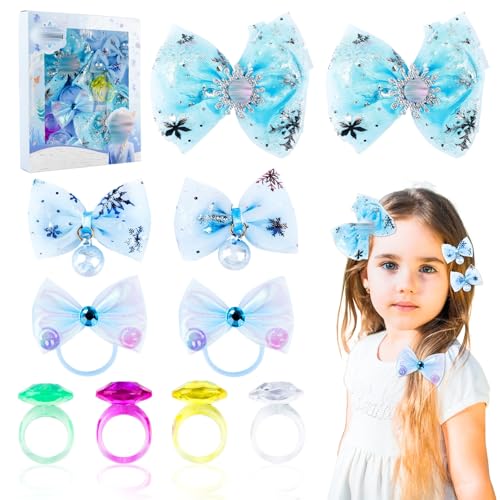 10 Stück Haarschmuck Mädchen, Haarspangen Mädchen, Cartoon Thema Haarschmuck Haarreifen Haarclips Selber Machen Haarklammer Schmetterling Kinderschmuck Machen 4 Jahre Mit Schleife Und Schneeflocken von Sidesea