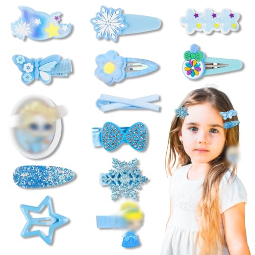 Haarspangen Mädchen, Schmetterling Haarklammer, 14 Stück Haarschmuck Set Schneeflocken WindmüHle Blumen Kinderschmuck MäDchen über 3 Jahre Kinder Weihnachten Geschenke Schöne Kreative Haar Accessoires von Sidesea