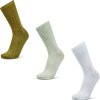 Sidestep Basic Crew 3 Pack Unisex Socken - Grün - Größe 35 - 38 - Baumwolle von Sidestep