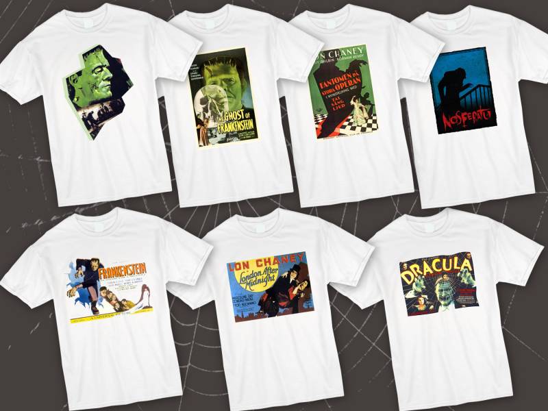 Halloween T-Shirt Weiß - Totenkopf, Nosferatu, Phantom Der Oper, Geist | Adult & Jugendgrößen Halloween T-Shirt Weiß - Totenkopf, Nosferatu, Phantom Der Oper, Geist | Adult & Jugendgrößen von SidewalkShopLA