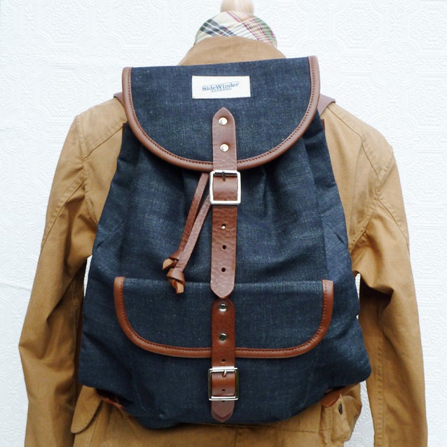 Rucksack Aus Rohdenim & Leder von SidewinderApparel