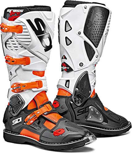 Sidi Unisex-Erwachsene Crossfire 3 Fluor-Black-White 43 Motorradstiefel, Orange-Schwarz-Weiß, Einheitsgröße von Sidi