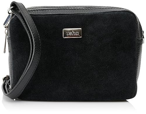 Sidona Women's Crossbody Bag aus Leder, Schwarz von Sidona