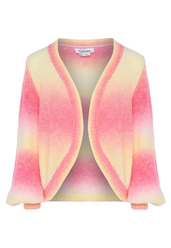 Sidona Women's Damen Regenbogenfarbene Strickjacke Nylon Rosa Gelb Mehrfarbig Größe XS/S Cardigan Sweater von Sidona