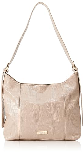 Sidona Women's Hobo Bag mit Reptil-Prägung, BEIGE von SIDONA