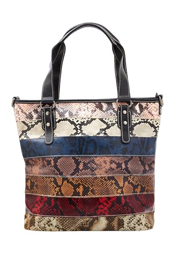 SIDONA Damen Schultertaschen Leder, Multicolor von SIDONA
