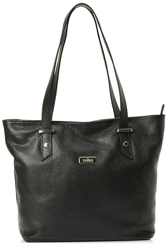 Sidona Women's Shopper aus Leder, Schwarz von Sidona