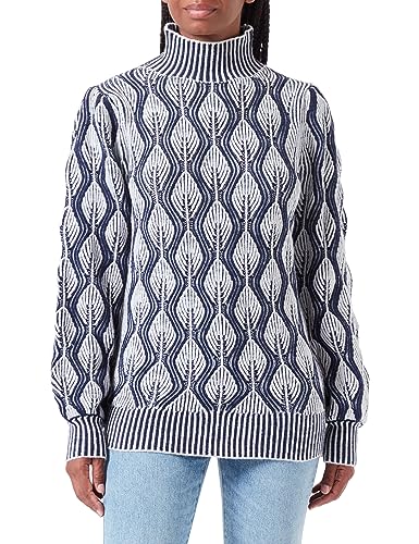 Sidona Women's Strick Pullover Sweater, Wollweiss Blau, XS-S von Sidona