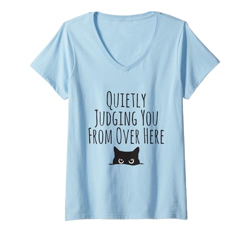 Damen Sie leise von Hier zu beurteilen T-Shirt mit V-Ausschnitt Damen Sie leise von Hier zu beurteilen T-Shirt mit V-Ausschnitt von Sie behalten den Humor