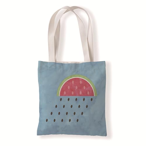 Siebe Tote Bag Aesthetic 33X37 Wassermelone Wassermelonensamen Baumwolltasche Jutebeutel,Stoffbeutel Mit Zwei Langen Henkeln,Stofftasche Faltbar,Wiederverwendbare Jutebeutel von Siebe