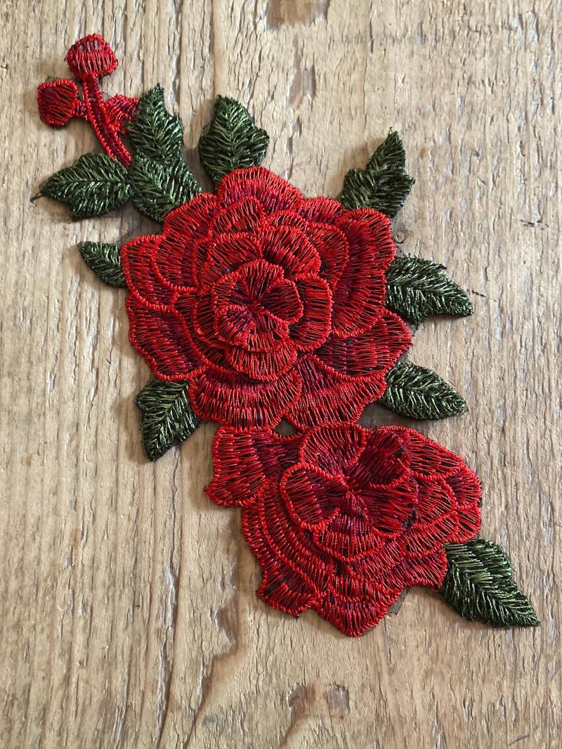 Flicken Rosen Ca. 23, 5cm X 11cm/Zum Annähen Patch Aufnäher Pins Accessoires von SiebenGeisslein