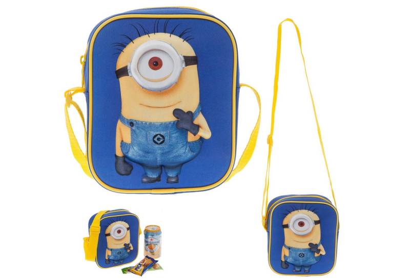 Sieber Kindergartentasche Minions Freizeittasche Kindergarten Tasche Kinditasche, Kinder Geschenk klein 3D Motiv Minions Blau Gelb 20410-0400 + Elefant von Sieber