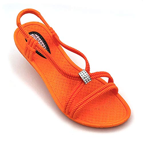 Badeschuhe Damen - Tenno - Schwimmschuhe Badesandalen Frauen - fällt klein aus - schmaler Schnitt - orange38 von Siebi's