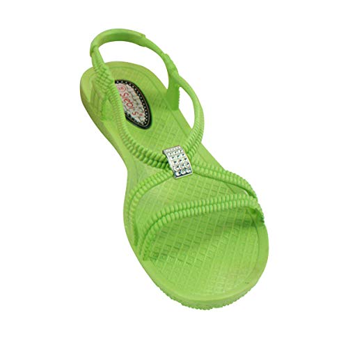 Badeschuhe Damen - Tenno - Schwimmschuhe Badesandalen Frauen - fällt klein aus - schmaler Schnitt - Lime, 37 von Siebi's