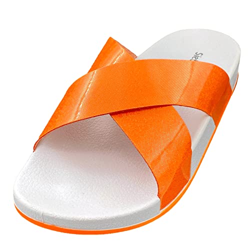 Siebi's Badeschuhe Damen • Solta • komfortable Frauen Badepantolette (Orange, Numeric_41) von Siebi's