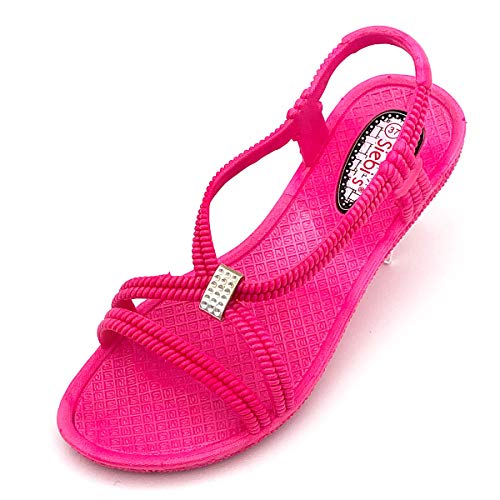 Badeschuhe Damen - Tenno - Schwimmschuhe Badesandalen Frauen - fällt klein aus - schmaler Schnitt - pink,38 von Siebi's