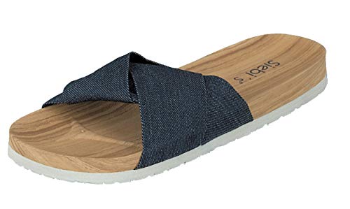 Siebi's PANAREA Strand-und Badeschuhe die Pantolette für Damen und Extra Leicht: Größe: 38 | Farbe: Navy-Jeans von Siebi's