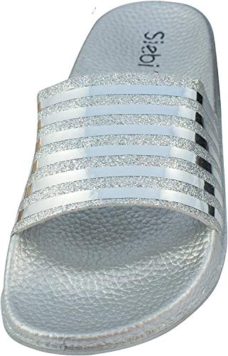 Siebi's Pisa Badeschuhe Damen modische Fußbett-Pantolette: Größe: 37 | Farbe: Silber von Siebi's