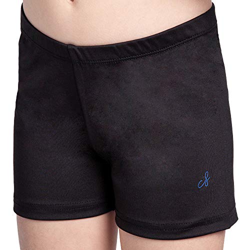 Siegertreppchen® Turnhose für Mädchen kurz - Größe 116 in schwarz - Turnshorts Sporthose für Gymnastik Turnen & Tanzen - kombinierbar mit unserem Turnanzug für Mädchen von Siegertreppchen