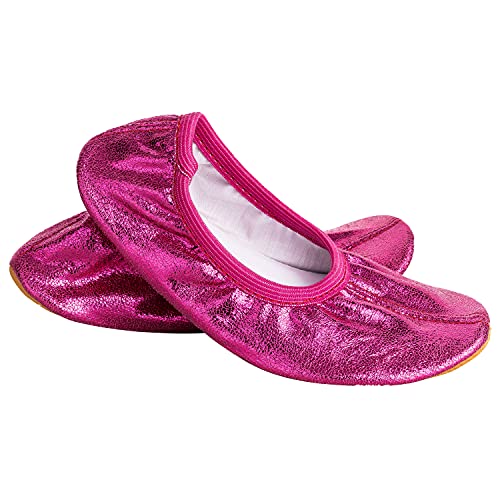 Siegertreppchen Gymnastikschuhe Glitzer Pink (Größe 40) Turnschläppchen für Mädchen & Jungen - Atmungsaktive & rutschfeste Ballettschuhe – Ballerinas von Siegertreppchen