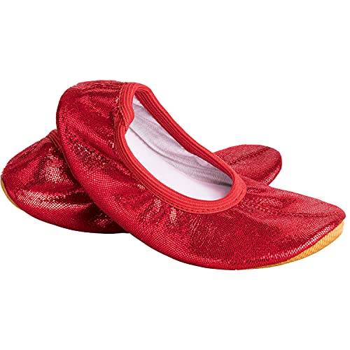 Siegertreppchen Gymnastikschuhe Glitzer Rot (Größe 40) Turnschläppchen für Mädchen & Jungen - Atmungsaktive & rutschfeste Ballettschuhe – Ballerinas von Siegertreppchen