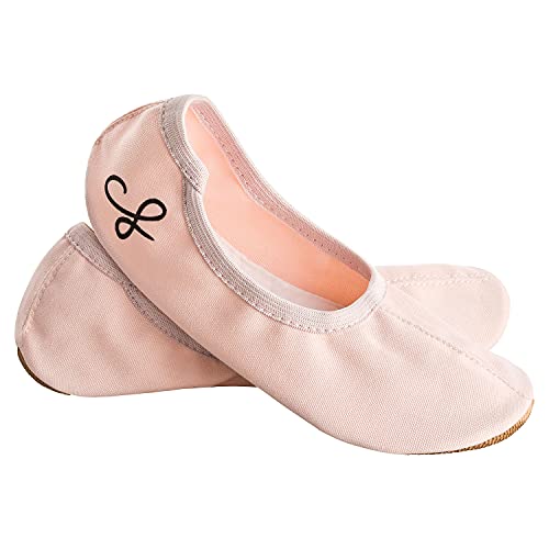 Siegertreppchen Gymnastikschuhe Stoff (Größe 25) Rosa Turnschläppchen für Mädchen & Jungen - Ballettschuhe atmungsaktiv & rutschfest – Schläppchen – Ballerinas von Siegertreppchen