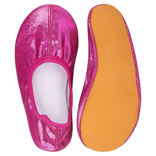 Siegertreppchen Gymnastikschuhe Glitzer Pink (Größe 39) Turnschläppchen für Mädchen & Jungen - Atmungsaktive & rutschfeste Ballettschuhe – Ballerinas von Siegertreppchen