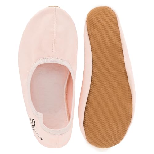 Siegertreppchen Gymnastikschuhe Stoff (Größe 38) Rosa Turnschläppchen für Mädchen & Jungen - Ballettschuhe atmungsaktiv & rutschfest – Schläppchen – Ballerinas von Siegertreppchen