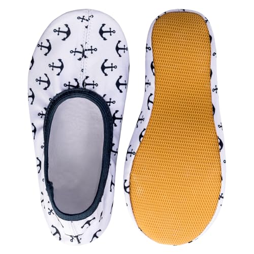 Siegertreppchen Gymnastikschuhe Stoff (Größe 40) Anker Turnschläppchen für Mädchen & Jungen - Ballettschuhe atmungsaktiv & rutschfest – Schläppchen – Ballerinas von Siegertreppchen