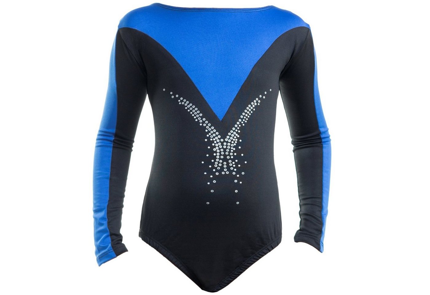 Siegertreppchen Sporthose Turnanzug für Mädchen Blau - Schwarz (Größe 116 - 164) Gymnastikanzug Ballett Trikot Langarm von Siegertreppchen