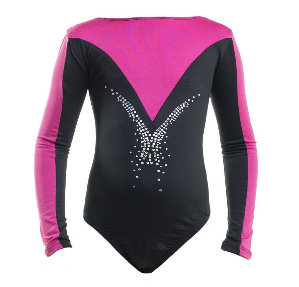 Siegertreppchen Sporthose Turnanzug für Mädchen Pink - Schwarz (Größe 116 - 164) Gymnastikanzug Ballett Trikot Langarm von Siegertreppchen