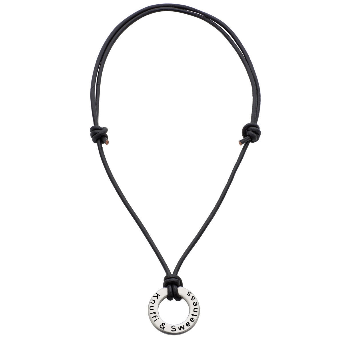 Halskette Gravur Leder Name von Siegtaler