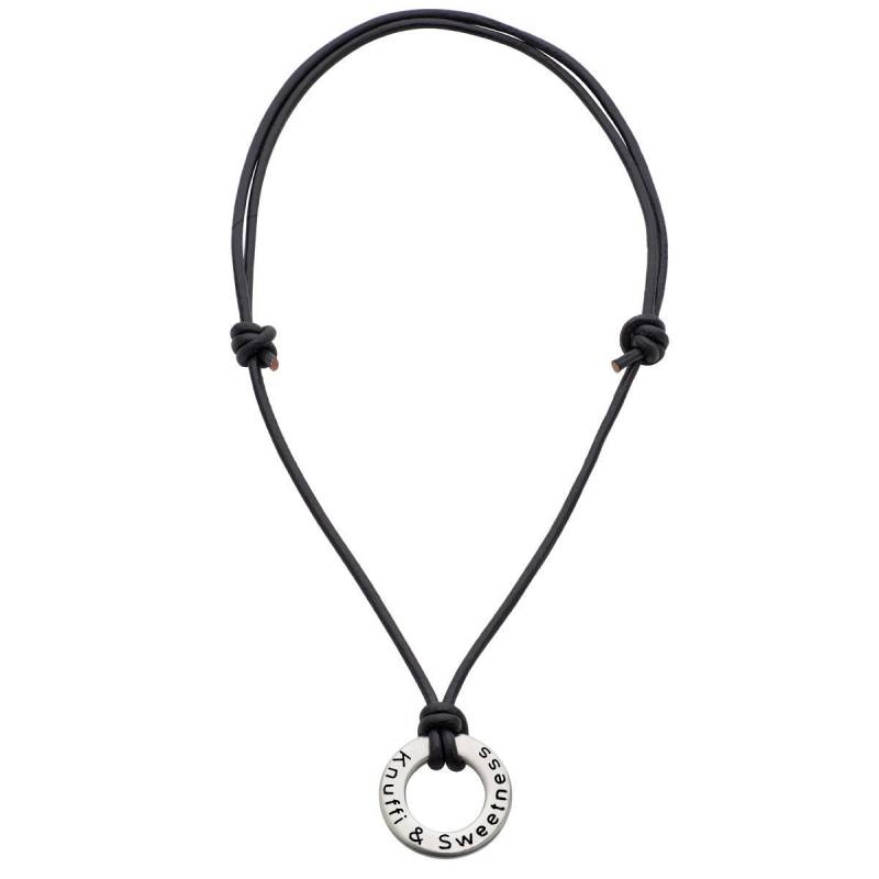 Lederkette Graviert Edelstahl Schmuck von Siegtaler