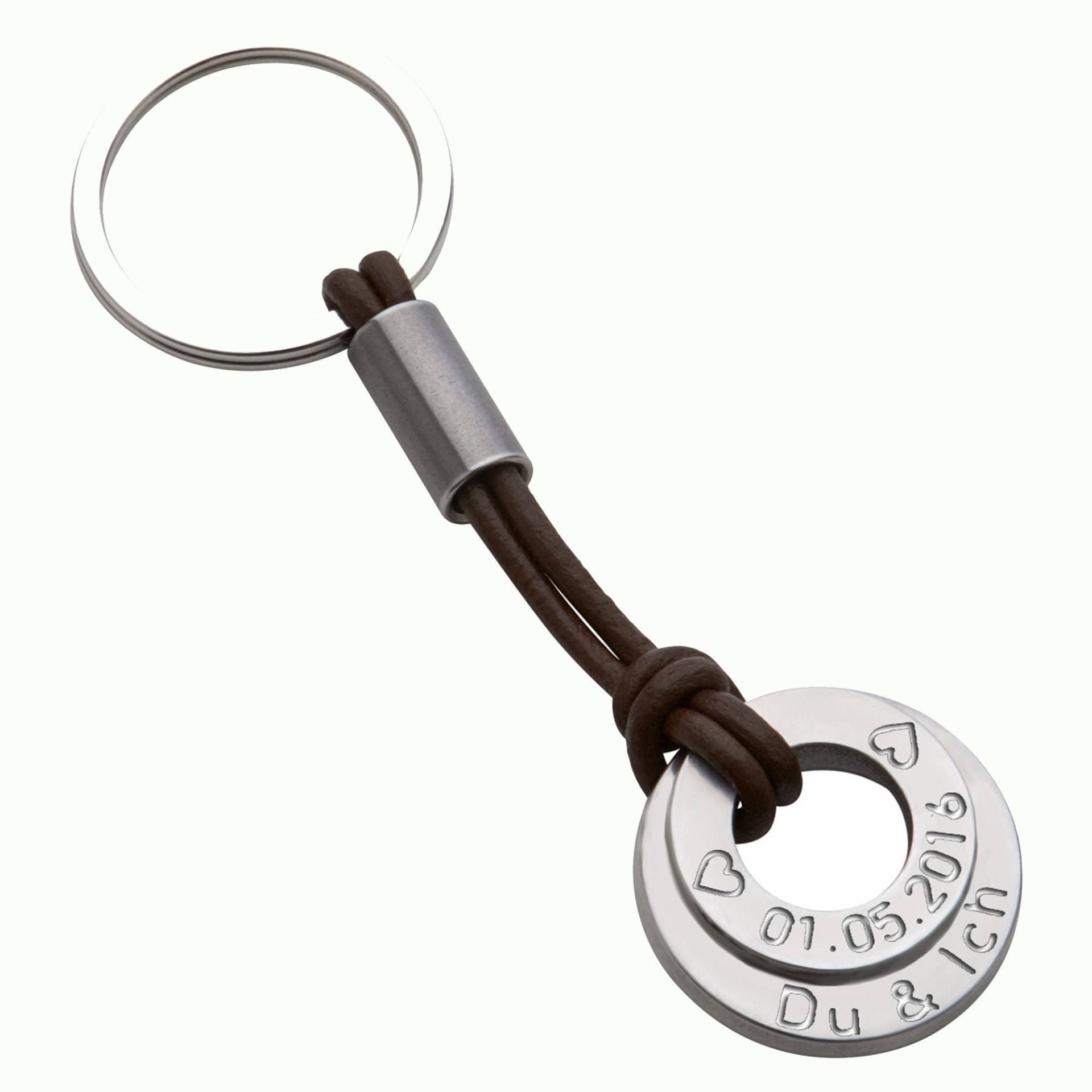 Schlüsselanhänger Gravur Leder Schmuck von Siegtaler