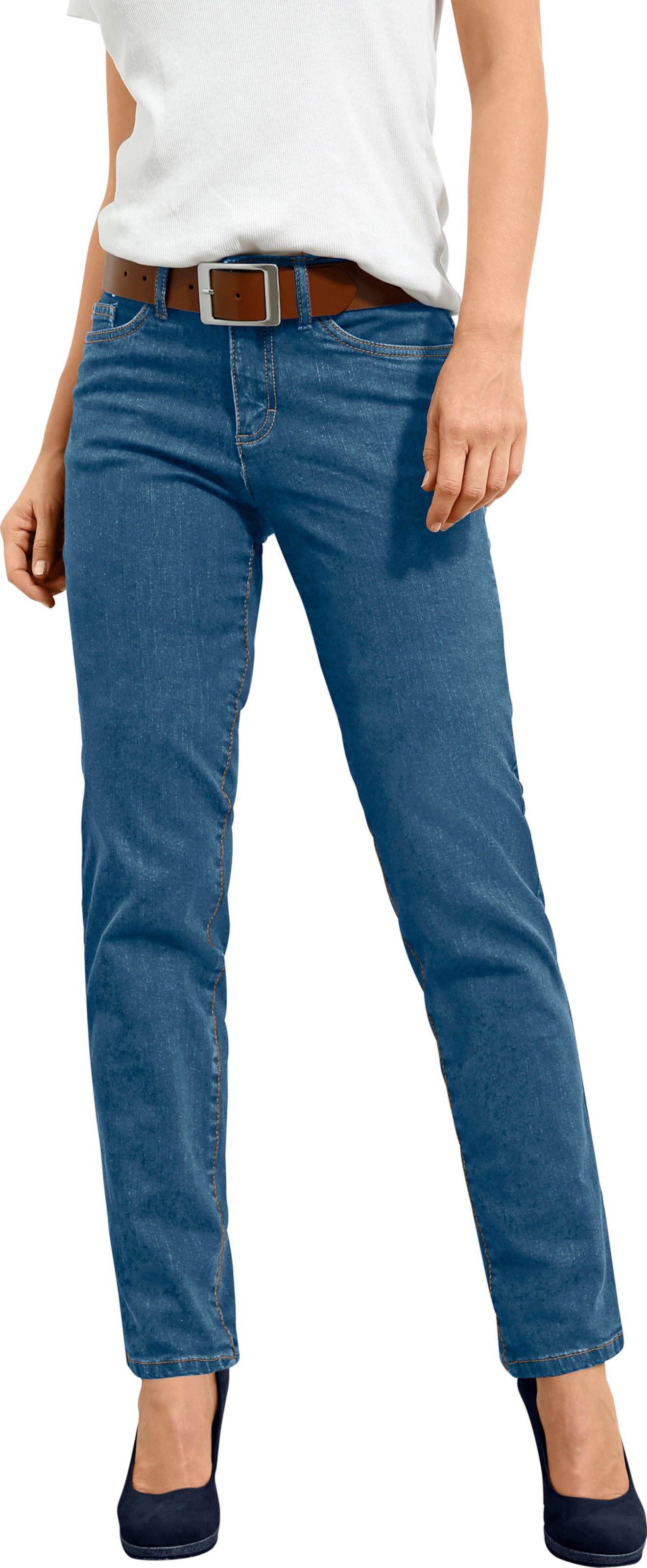 Sieh an! Damen 5-Pocket-Jeans blue-bleached von Sieh an!