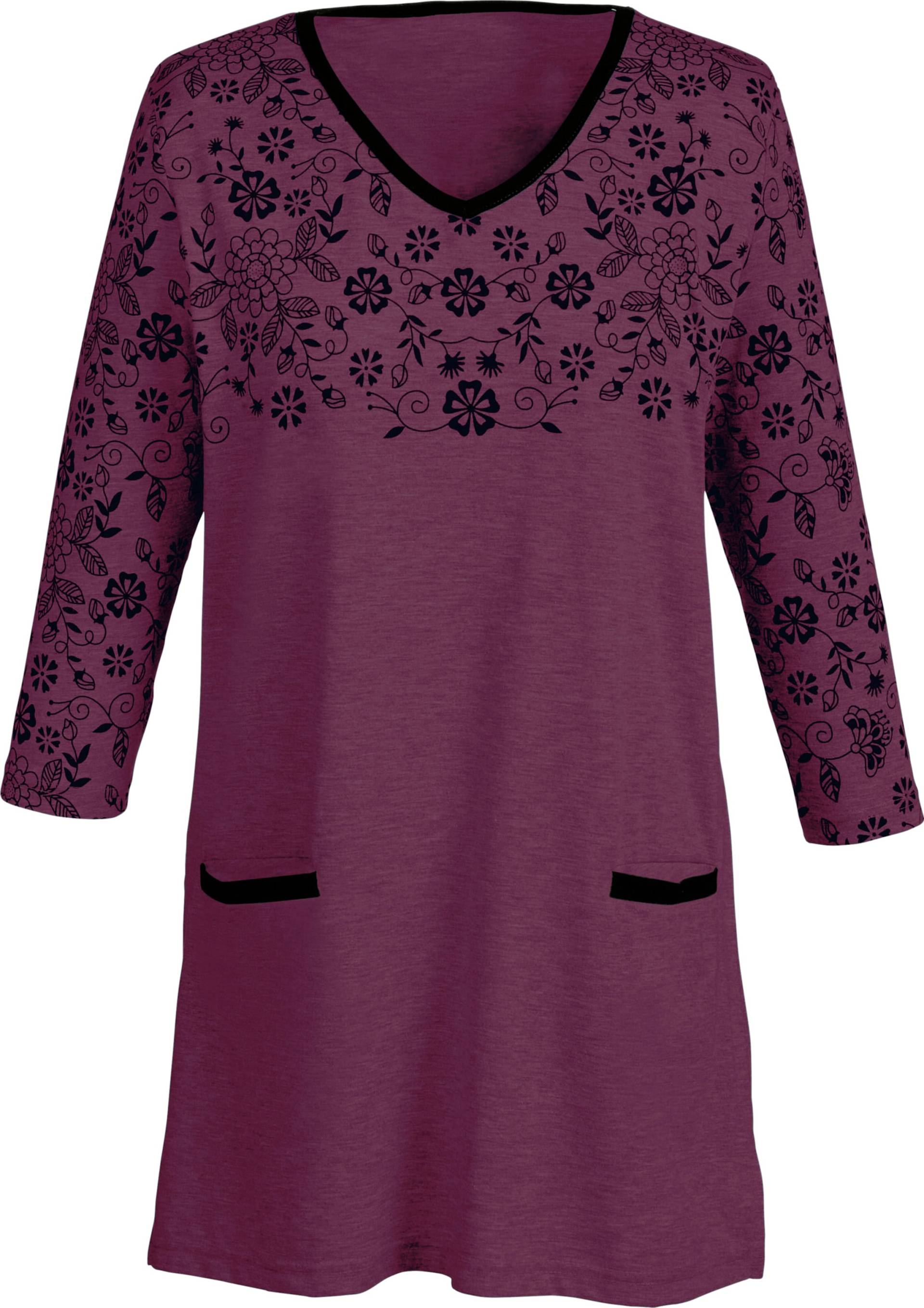 Sieh an! Damen Longshirt bordeaux-schwarz von Sieh an!