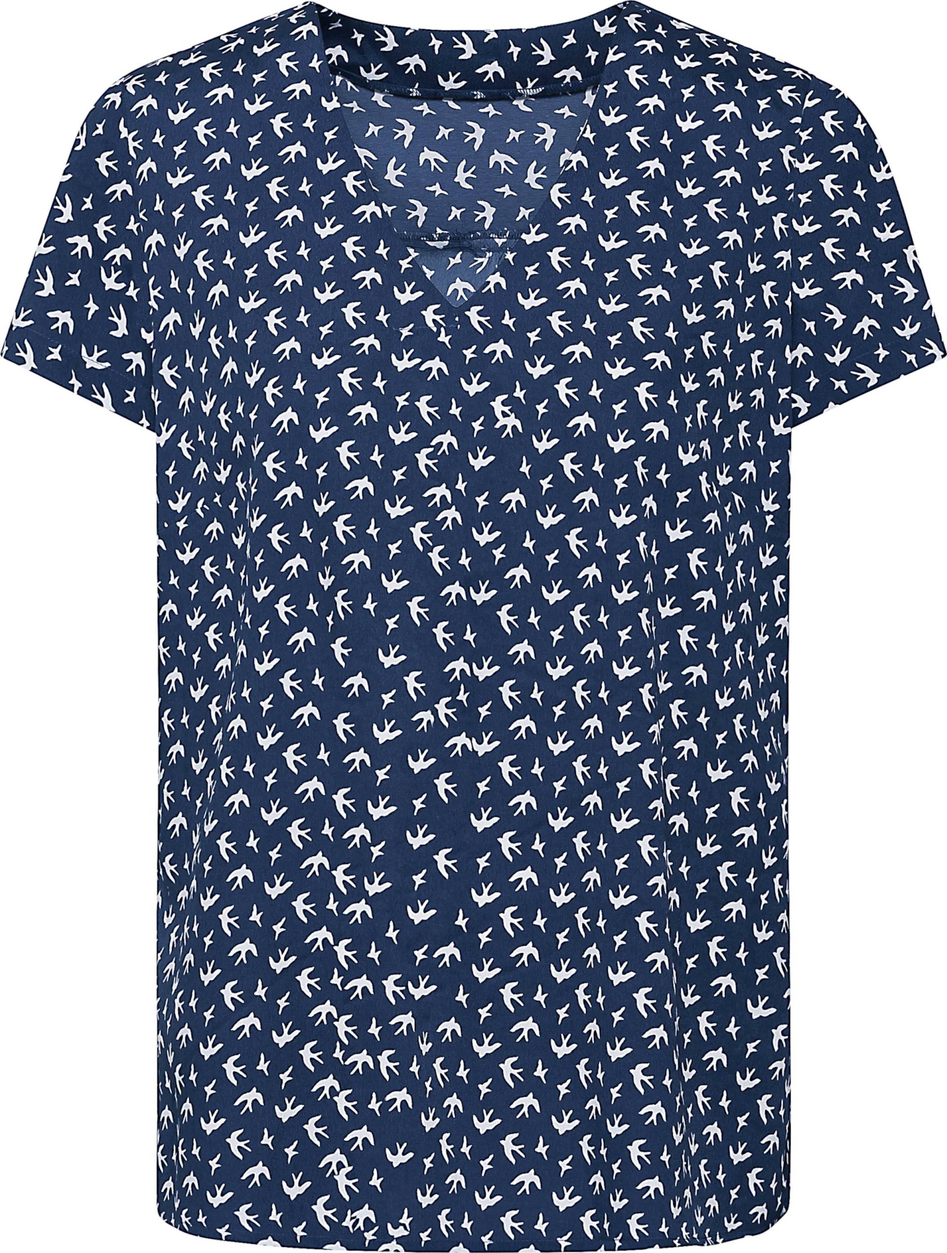 Sieh an! Damen Schlupf-Bluse mit Schwalben-Print allover, marine-bedruckt von Sieh an!