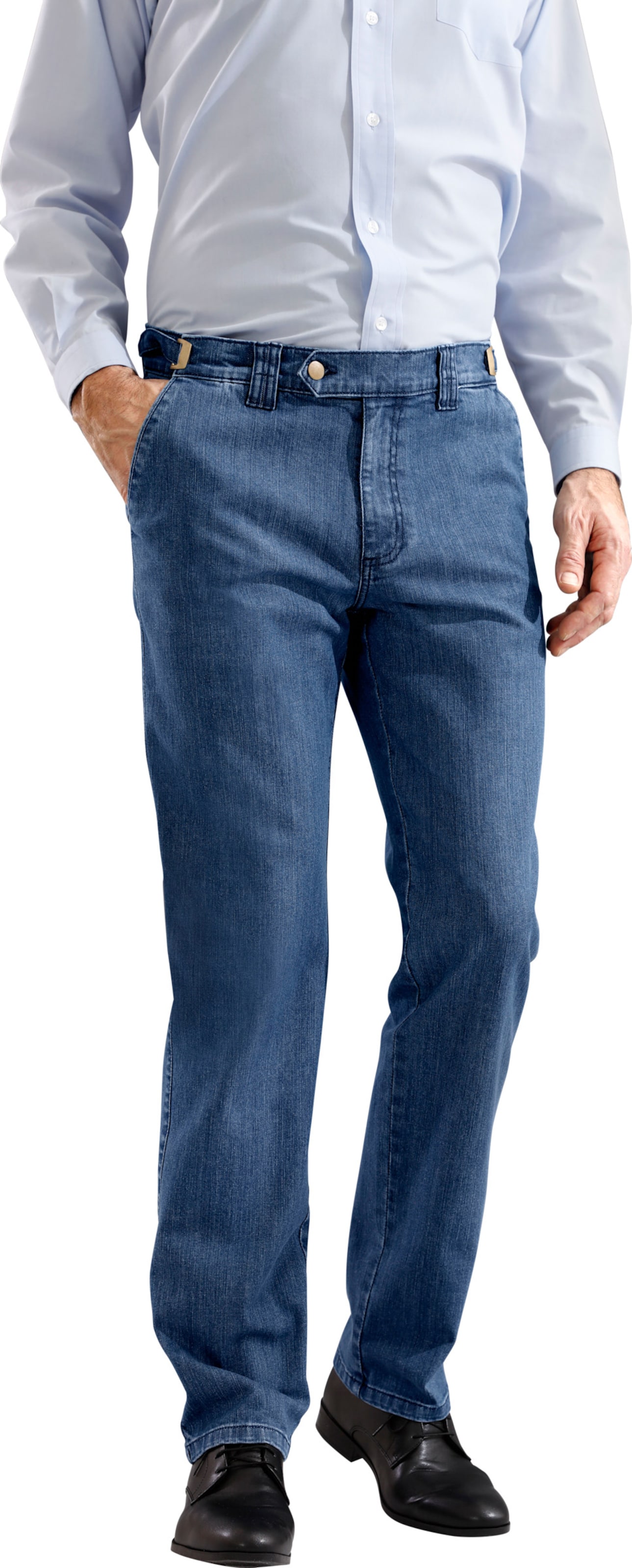 Sieh an! Herren Autofahrer-Jeans blue-stone-washed von Sieh an!