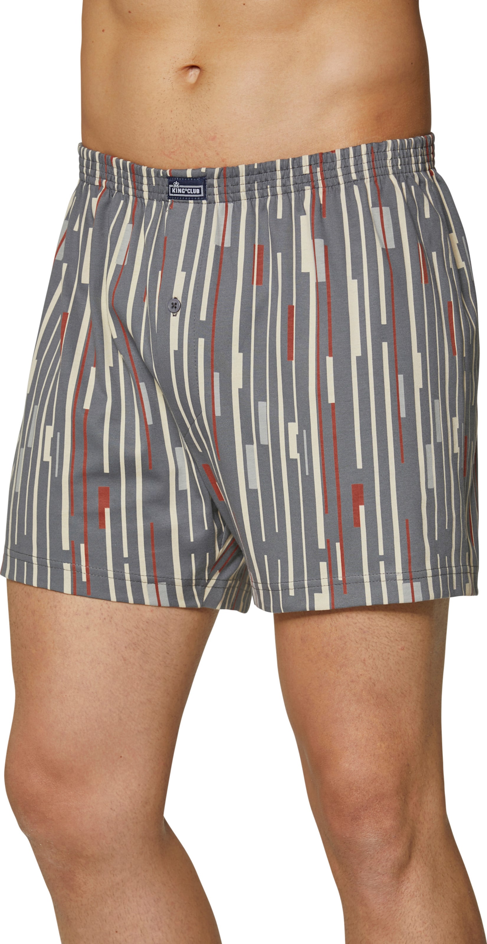 Sieh an! Herren Boxershorts grau-bedruckt von KINGsCLUB