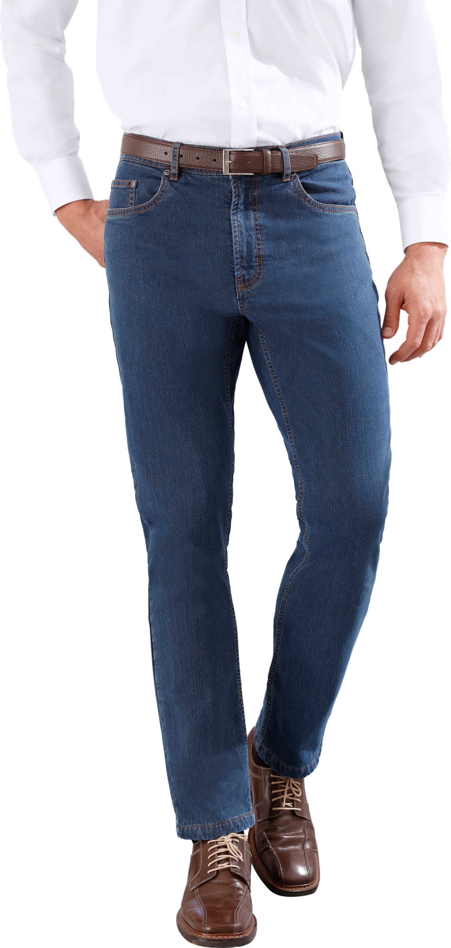 Sieh an! Herren Thermo-Jeans, blue-bleached von Sieh an!