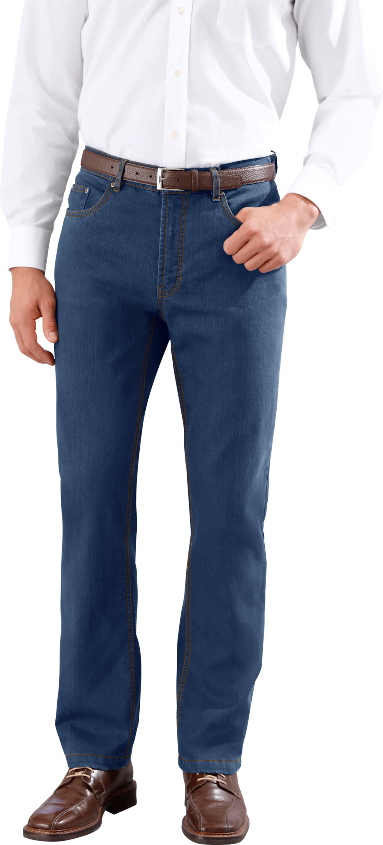 Sieh an! Herren Thermo-Jeans blue-stone-washed von Sieh an!