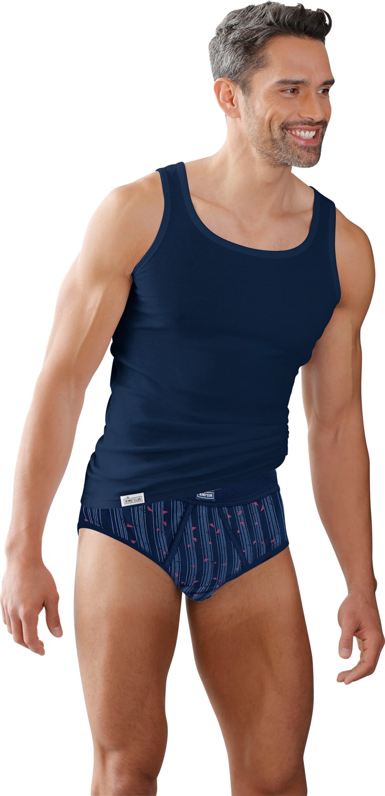 Sieh an! Herren Unterhemd bordeaux + marine + grau von KINGsCLUB