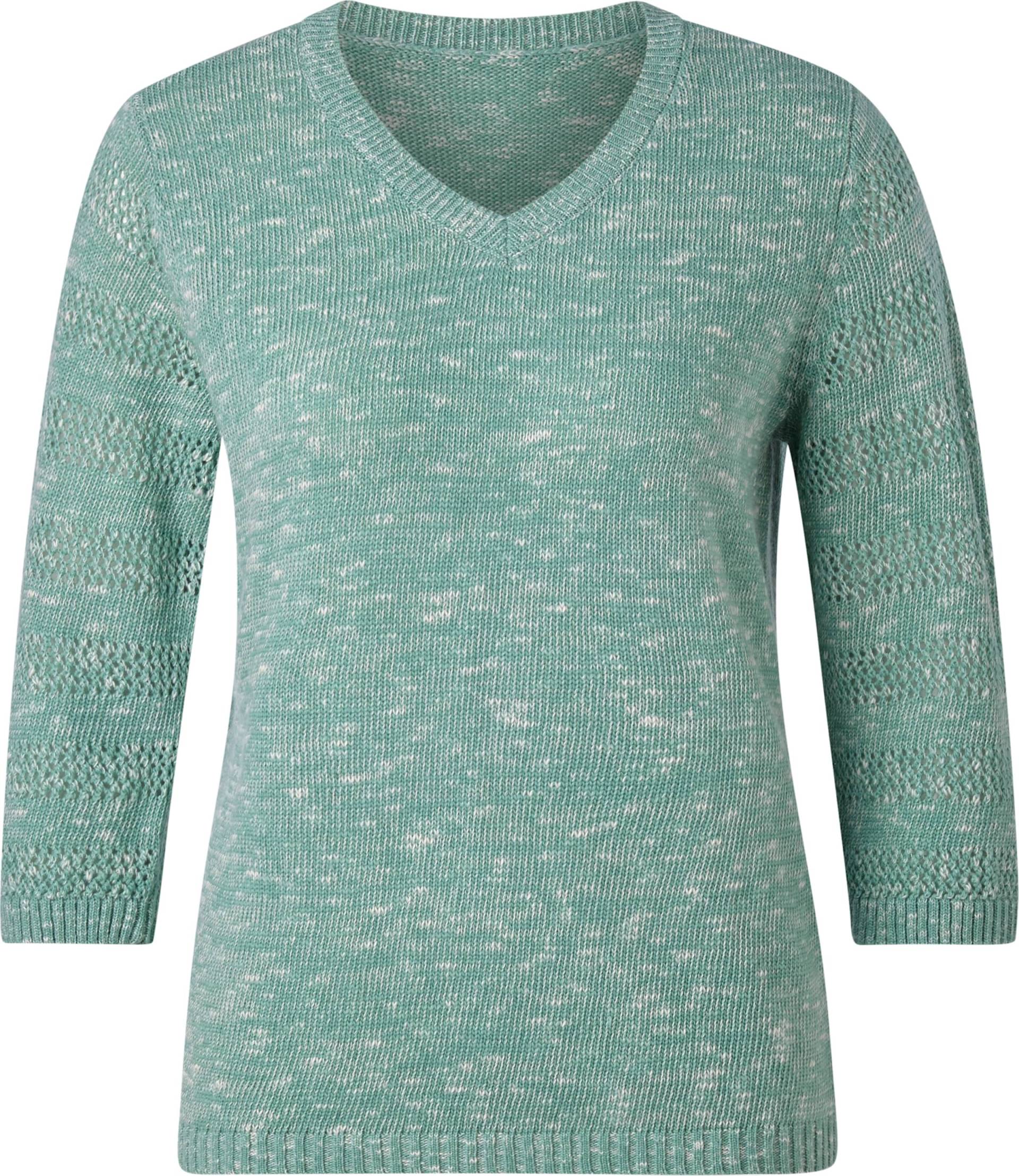 Sieh an! Damen 3/4 Arm-Pullover salbei-meliert von Sieh an!