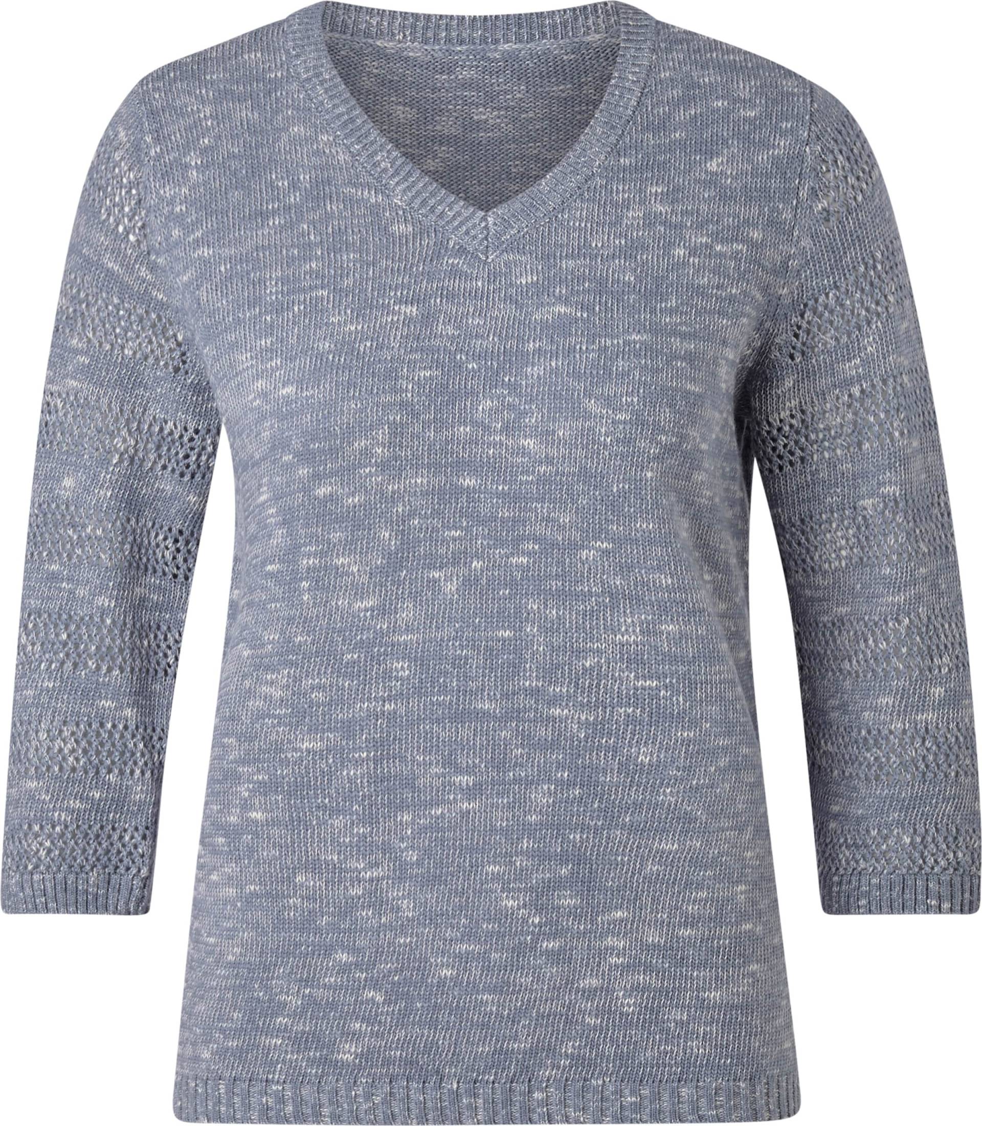 Sieh an! Damen 3/4 Arm-Pullover taubenblau-meliert von Sieh an!