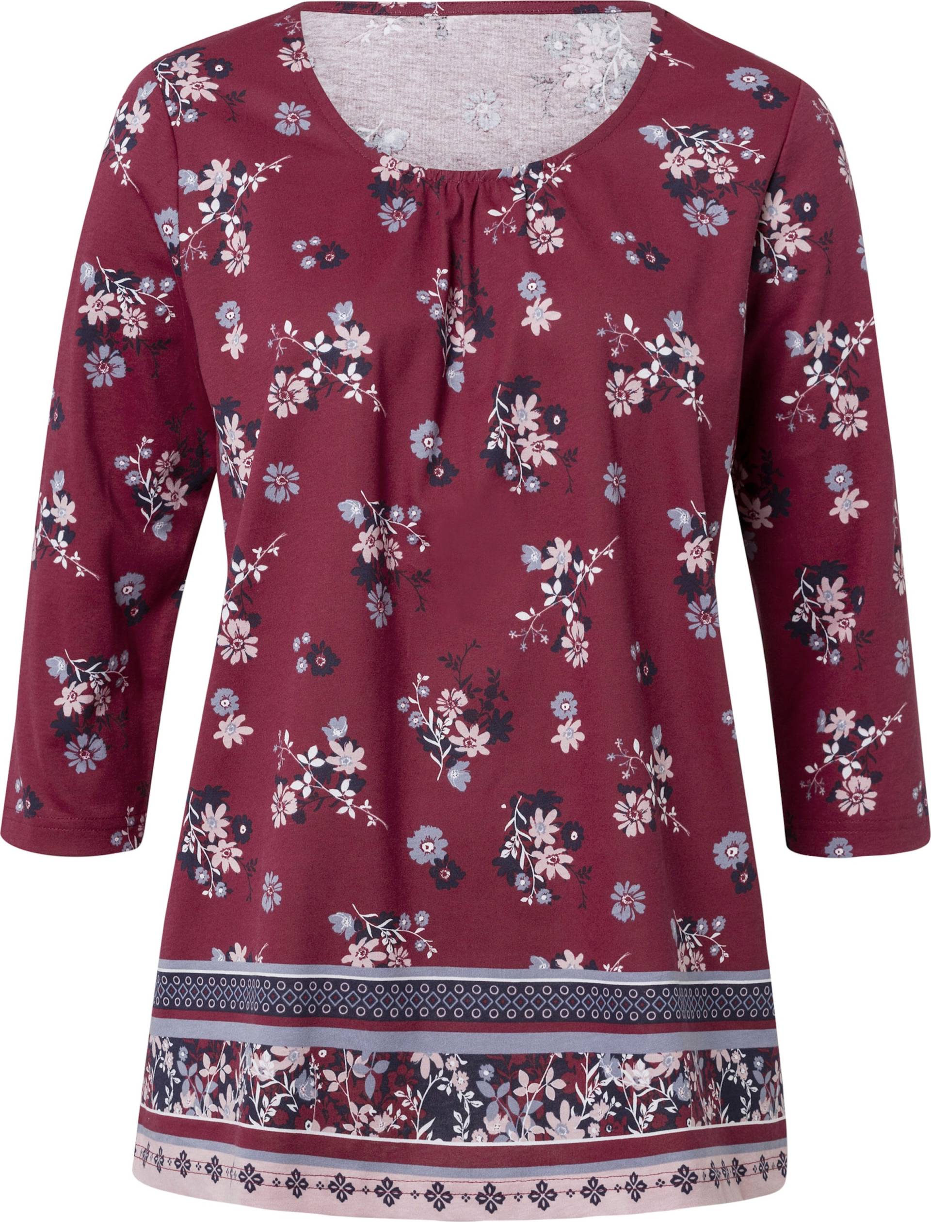 Sieh an! Damen 3/4-Arm-Shirt bordeaux-marine-bedruckt von Sieh an!