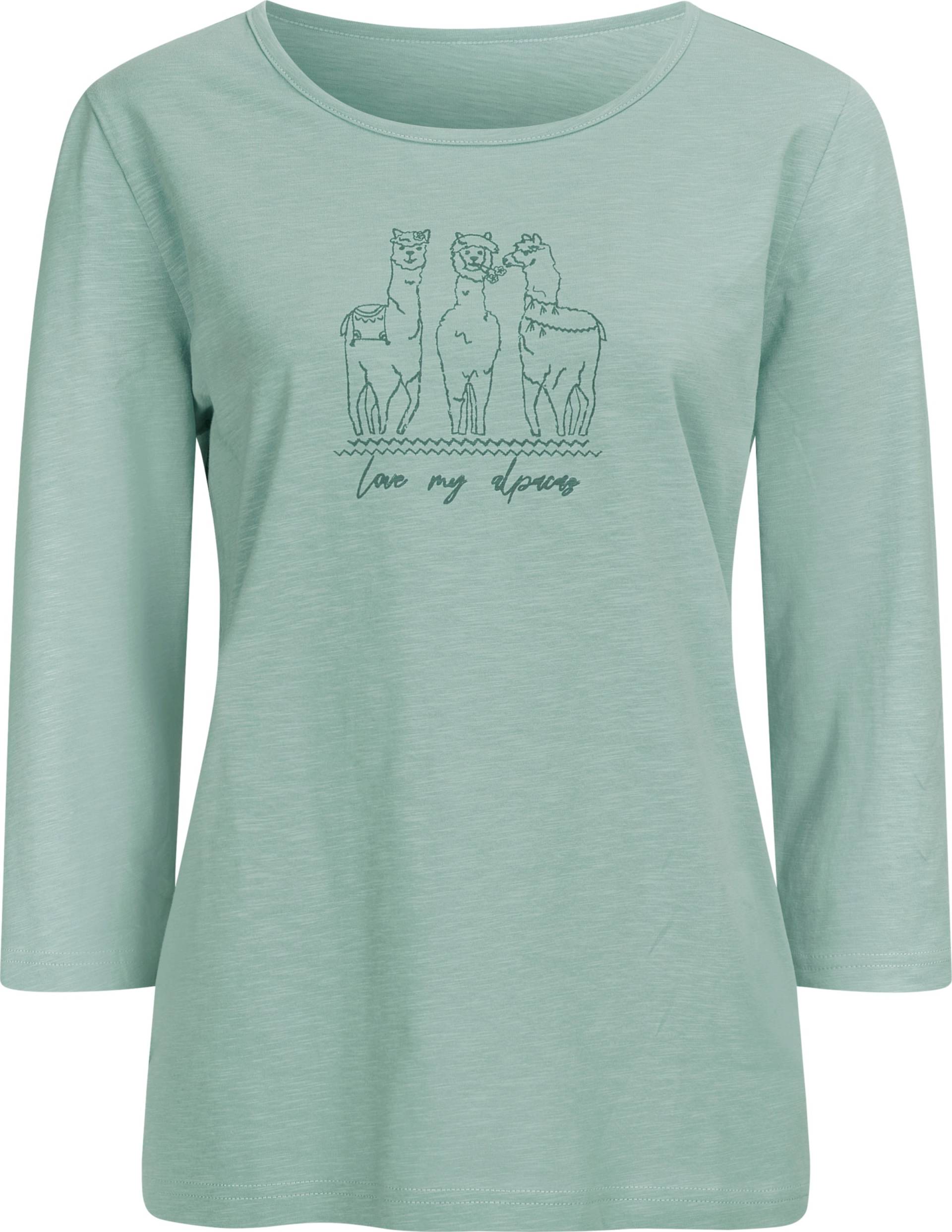 Sieh an! Damen 3/4-Arm-Shirt mit Alpaka-Druck, kalkmint-salbei von Sieh an!