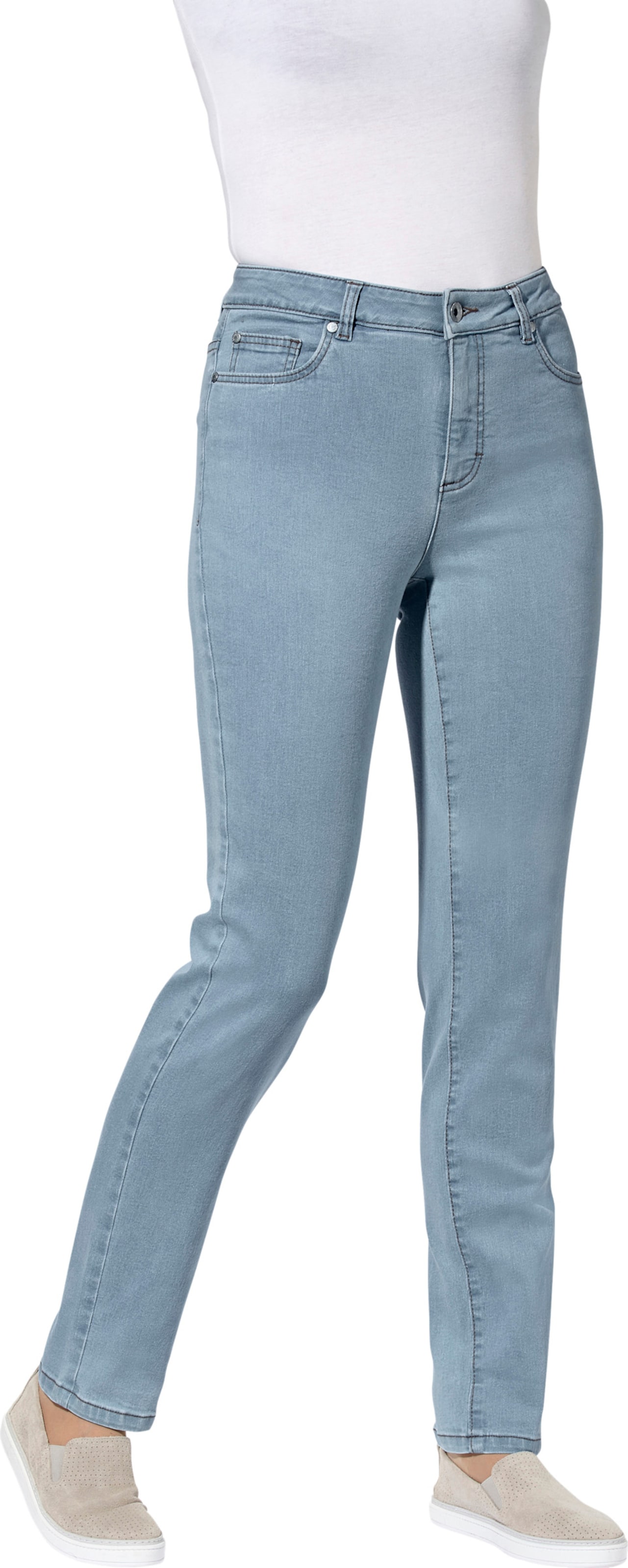 Sieh an! Damen 5-Pocket-Jeans hellblau von Sieh an!