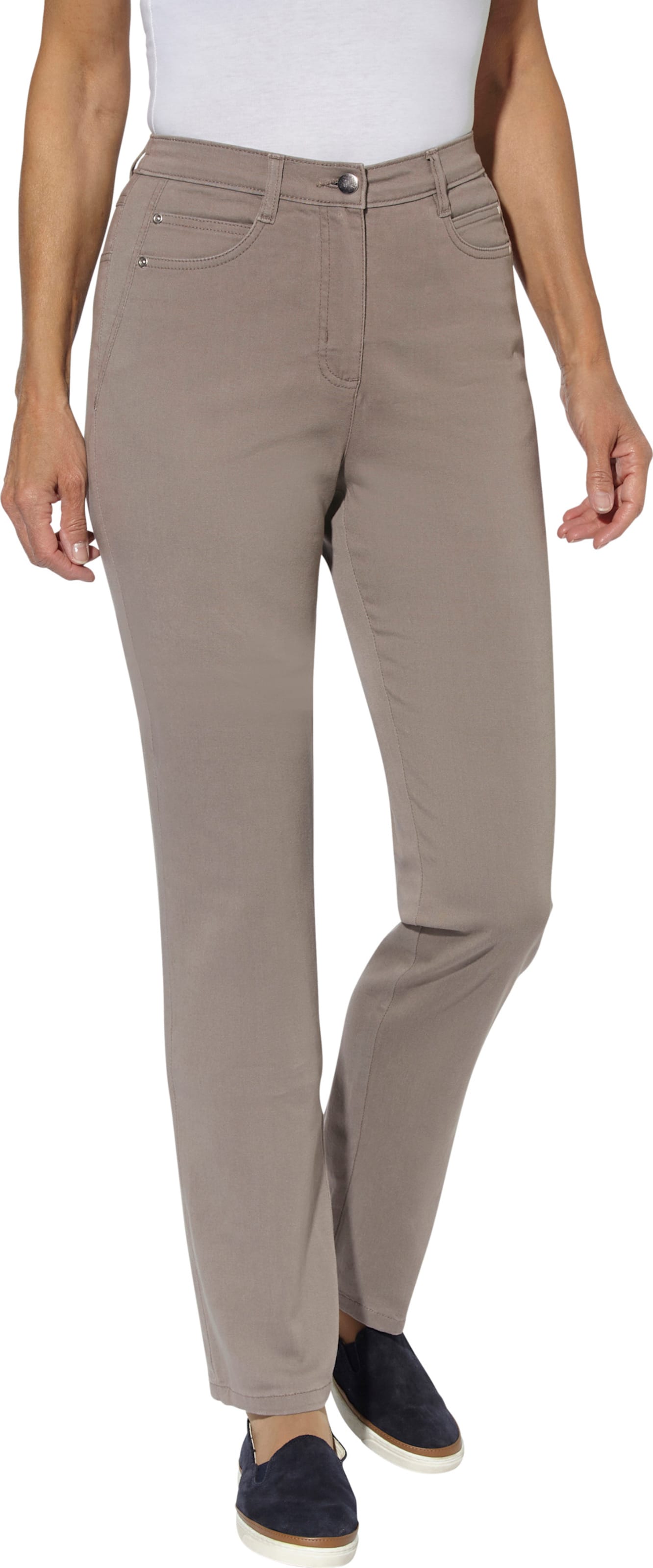 Sieh an! Damen 5-Pocket-Jeans taupe von Sieh an!