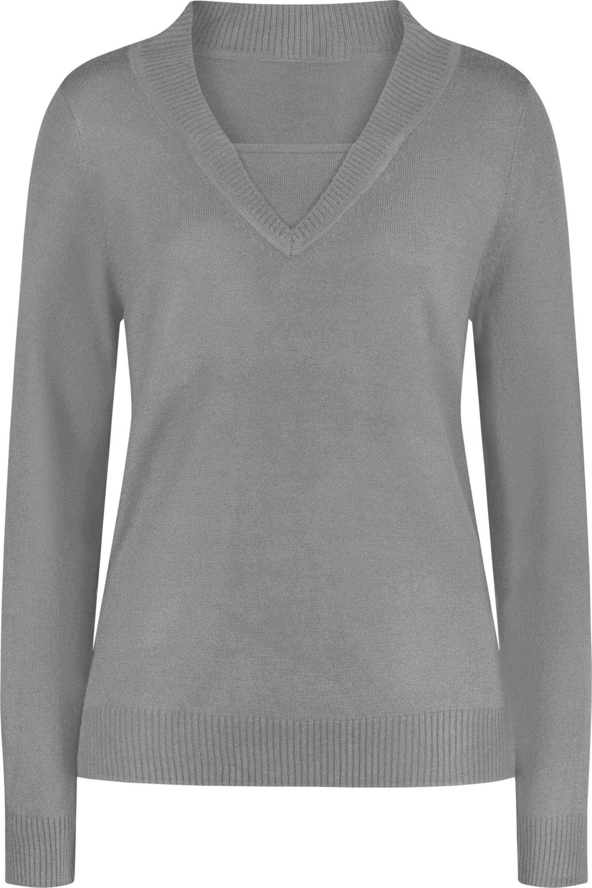 Sieh an! Damen 2-in-1-Pullover steingrau von Sieh an!