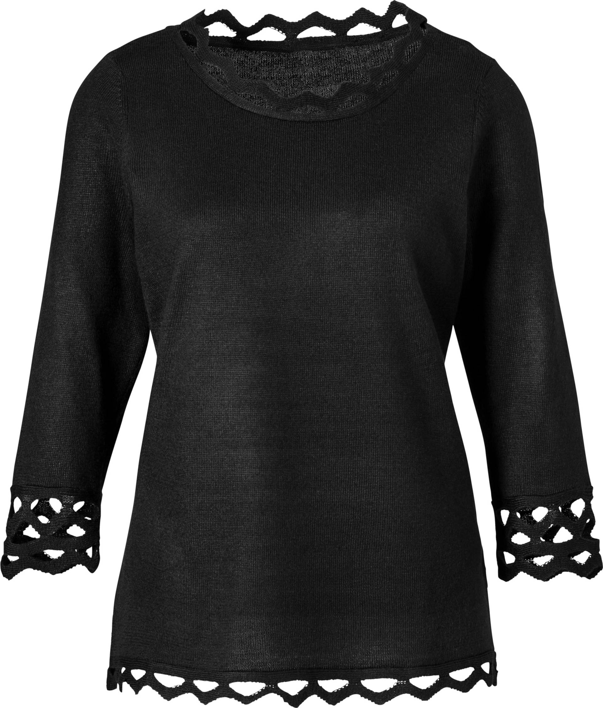 Sieh an! Damen 3/4 Arm-Pullover schwarz von Sieh an!